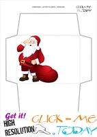 Cute Santa envelope to Santa Claus template with sack 43
